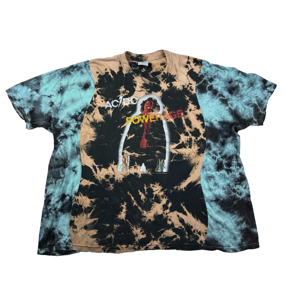 Vintage AC/DC Powerage Album Cover T-Shirt Adult Size Large Tie Dye 2003 Rare
